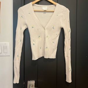 HM ivory embroidered cardigan